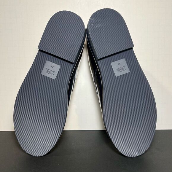 Womens ZARA Blucher Charol Navy Blue Patent Leather Lace Up Oxfords / Size 8 - Picture 7 of 9